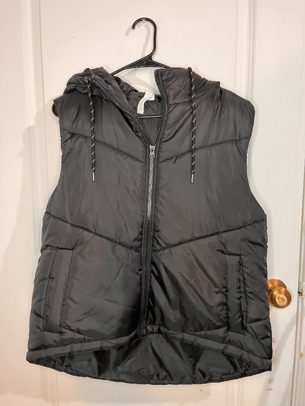 Zella Black Hooded Vest Women's Large